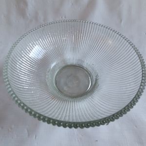 Vintage Hoosier Glass 4054 Bowl 6.5" Clear Ribbed